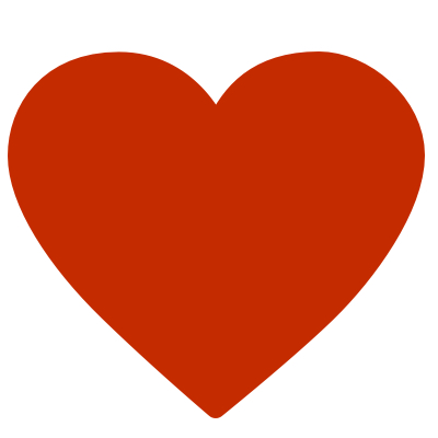 červené srdce symbolizující zábavu a inspiraci z věcí, které nás baví